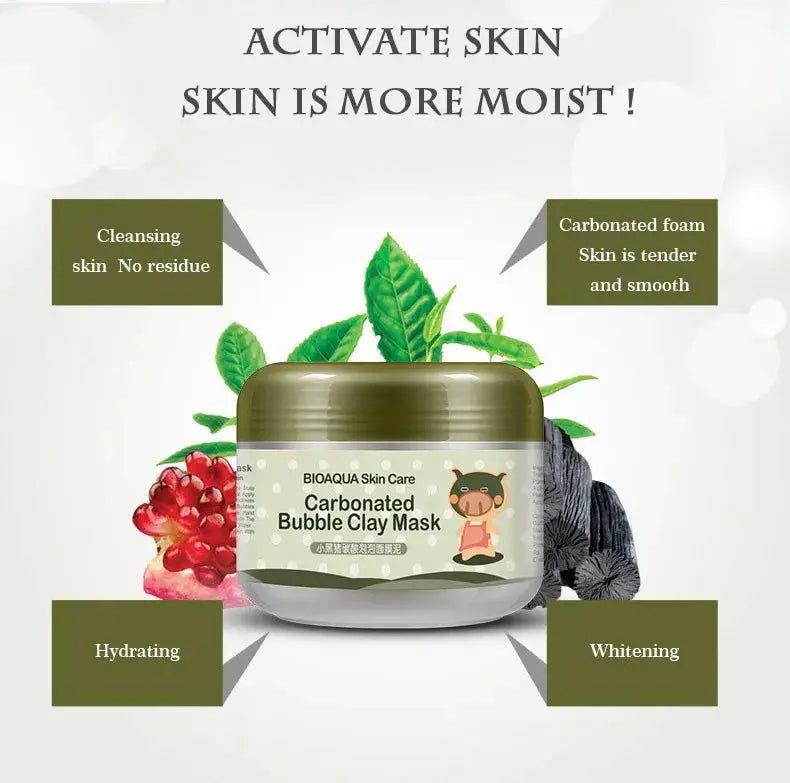 BIOAQUA Bubble Clay Mask Moisturizing Deep Cleansing Oil Control Blackhead Remover Face Mask Facial Mud Masks Skin Care for Face Jay Cosmetic