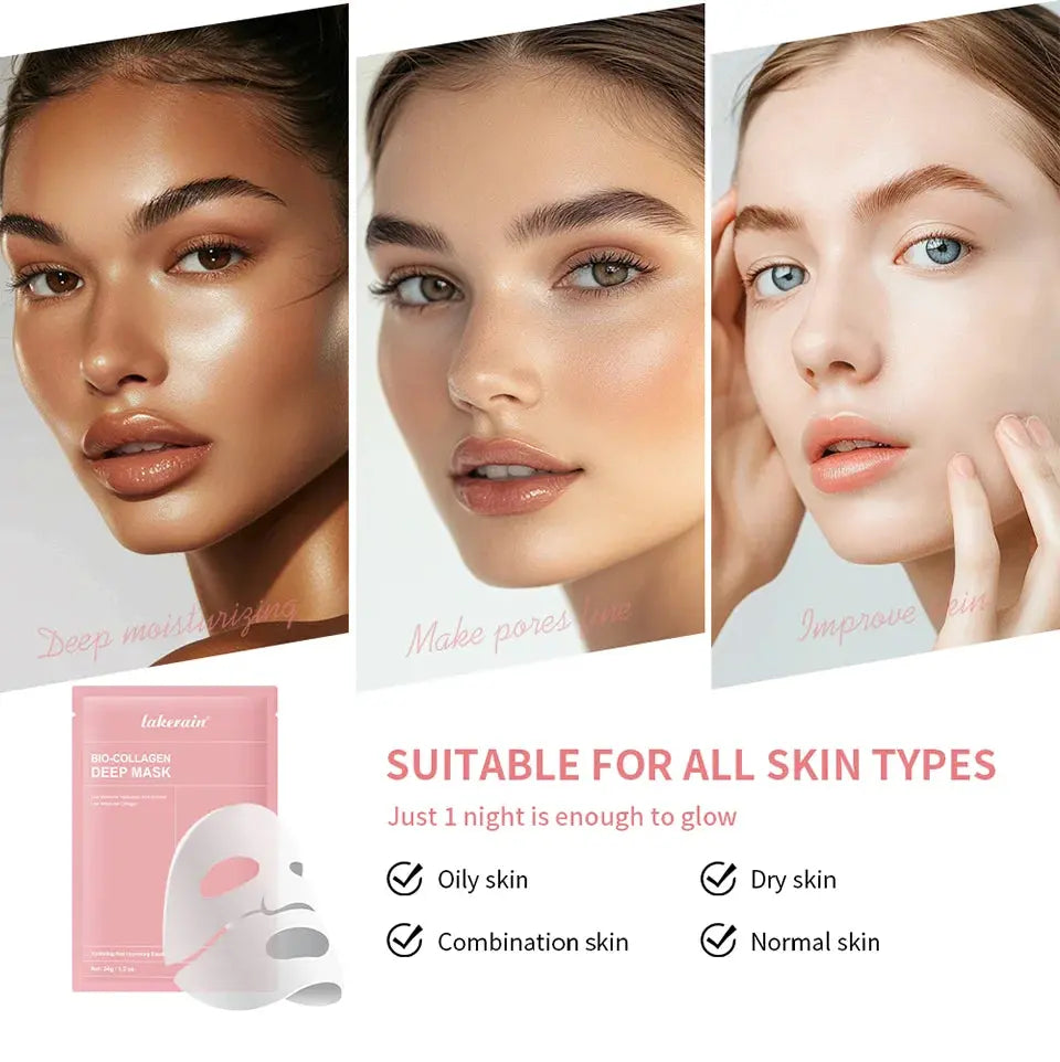 Bio-colagène véritable masque profond supplément collagène hydratant nuit masque hydrogel amélioration de l'élasticité minimisant les pores raffermissant Jay Cosmetic