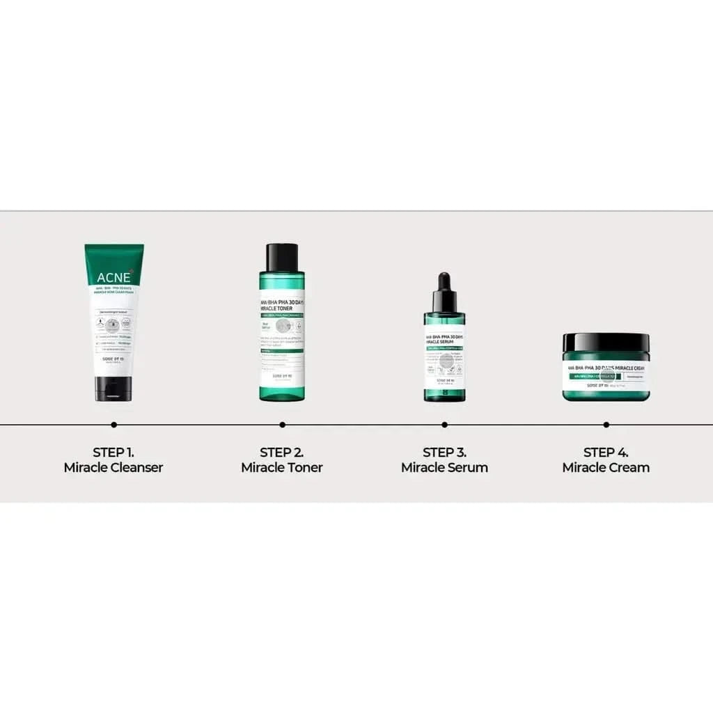 SOME BY MI AHA BHA PHA 30 Days Miracle Toner 5.07Oz/150ml Made from Tea Tree Leaf Water for Sensitive Skin Jay Cosmetic