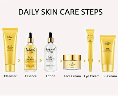 24K Gold Nicotinamide Skin Care Set Moisturizing Skin Face Essence Face Cream Remove Dark Circles Eye Cream Exquisite Gift Box Jay Cosmetic