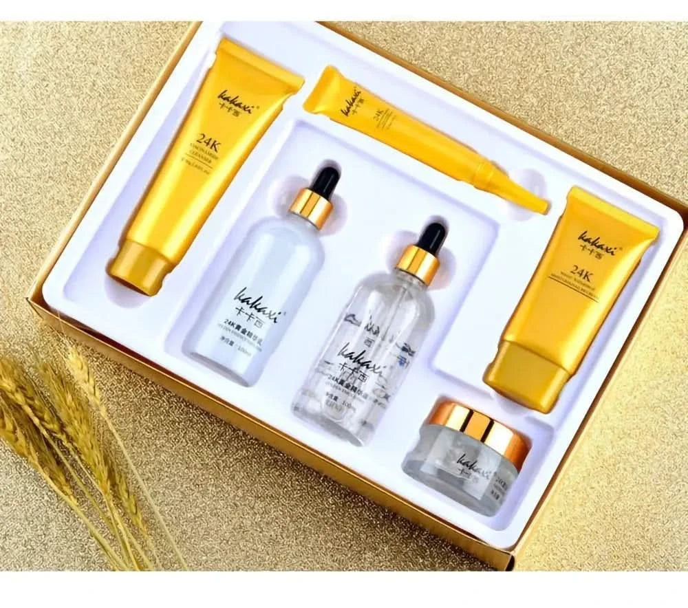 24K Gold Nicotinamide Skin Care Set Moisturizing Skin Face Essence Face Cream Remove Dark Circles Eye Cream Exquisite Gift Box Jay Cosmetic