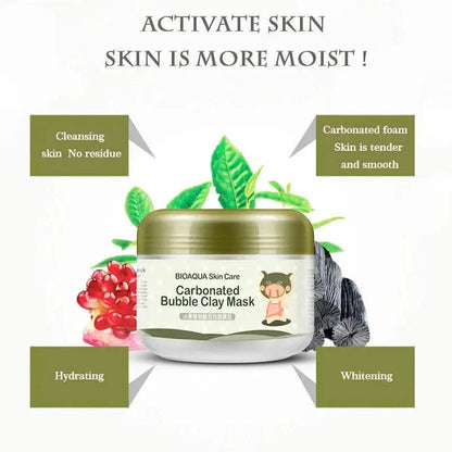 BIOAQUA Bubble Clay Mask Moisturizing Deep Cleansing Oil Control Blackhead Remover Face Mask Facial Mud Masks Skin Care for Face Jay Cosmetic