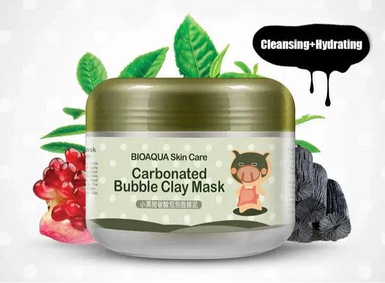 BIOAQUA Bubble Clay Mask Moisturizing Deep Cleansing Oil Control Blackhead Remover Face Mask Facial Mud Masks Skin Care for Face Jay Cosmetic
