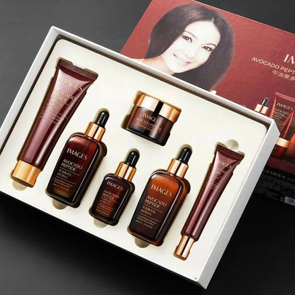 Bioaqua Images Avocado peptide skin care boxes moisture to carry bright color of skin matte little brown bottle Jay Cosmetic