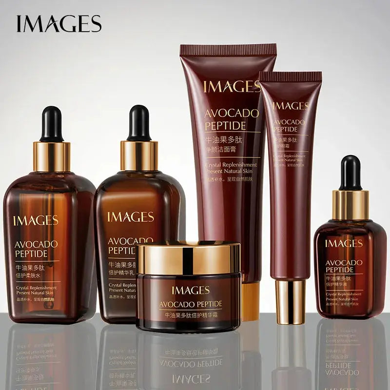 Bioaqua Images Avocado peptide skin care boxes moisture to carry bright color of skin matte little brown bottle Jay Cosmetic