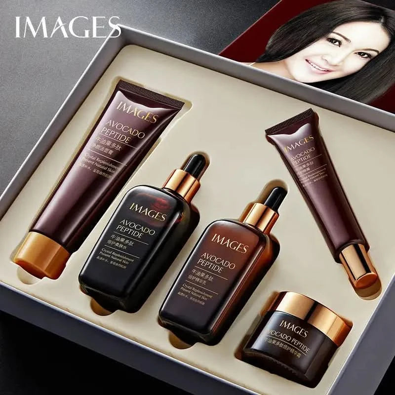 Bioaqua Images Avocado peptide skin care boxes moisture to carry bright color of skin matte little brown bottle Jay Cosmetic