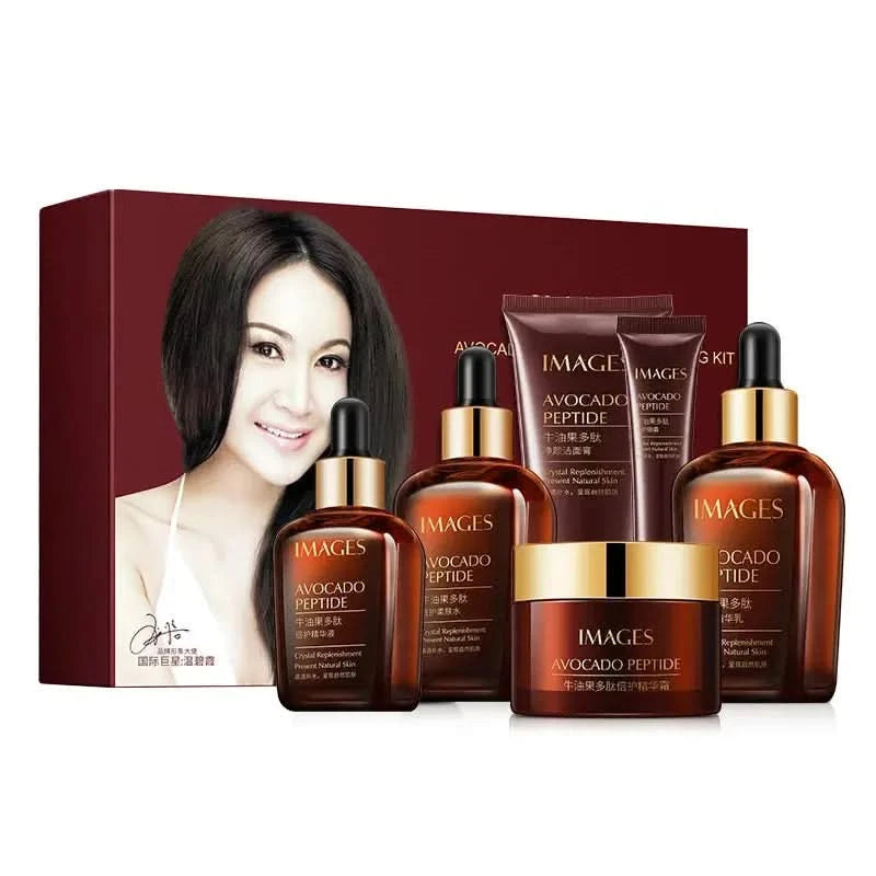 Bioaqua Images Avocado peptide skin care boxes moisture to carry bright color of skin matte little brown bottle Jay Cosmetic
