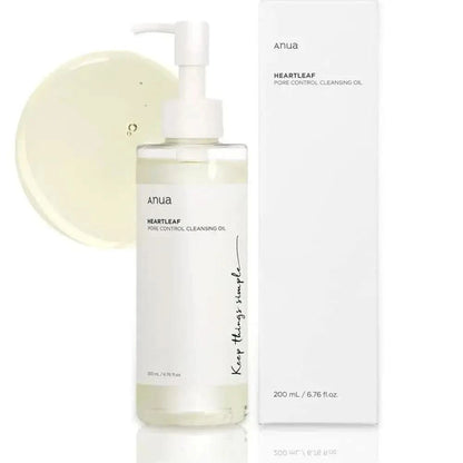 Heartleaf Pore Control Cleansing Oil Facial Oil Cleanser Makeup Remover Blackhead Remover Korean Skincare 200ml Jay Cosmetic