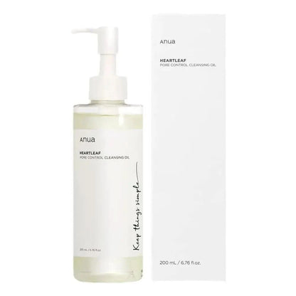 Heartleaf Pore Control Cleansing Oil Facial Oil Cleanser Makeup Remover Blackhead Remover Korean Skincare 200ml Jay Cosmetic