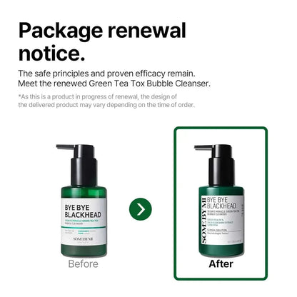 SOME BY MI Bye Bye Blackhead 30 Days Miracle Green Tea Tox Bubble Cleanser - 4.23 Oz, 120g Jay Cosmetic